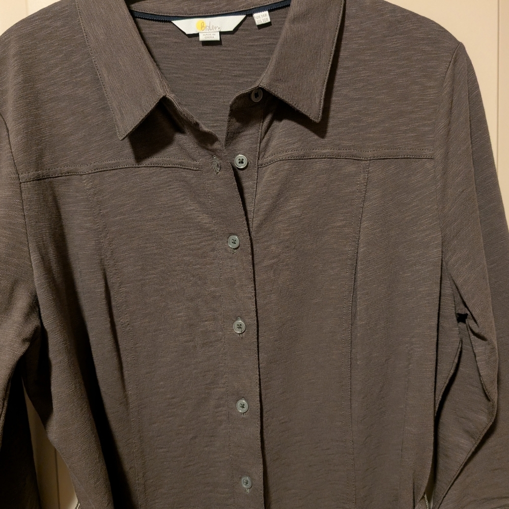 Boden Taupe Tara Jersey Shirtdress/Tunic, Like New, US 10R - Picture 4 of 15